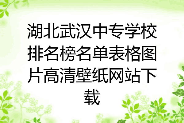 湖北武汉中专学校排名榜名单表格图片高清壁纸网站下载