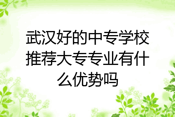 武汉好的中专学校推荐大专专业有什么优势吗