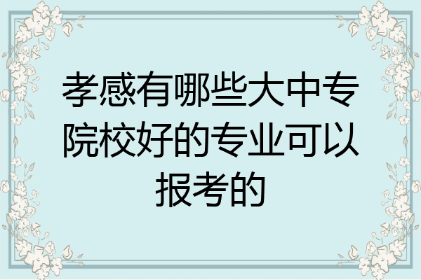 孝感有哪些大中专院校好的专业可以报考的