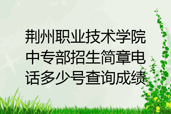 荆州职业技术学院中专部招生简章电话多少号查询成绩