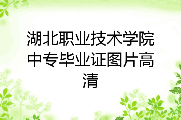 湖北职业技术学院中专毕业证图片高清