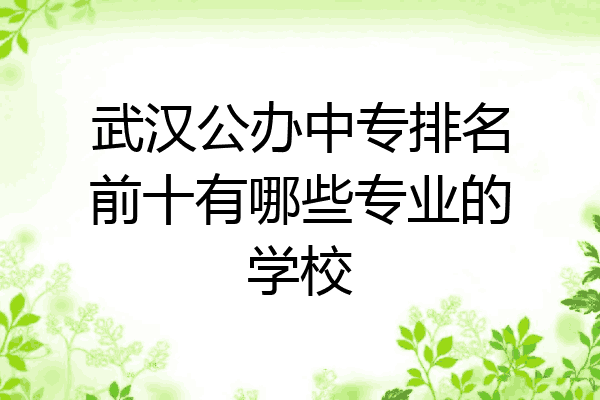 武汉公办中专排名前十有哪些专业的学校