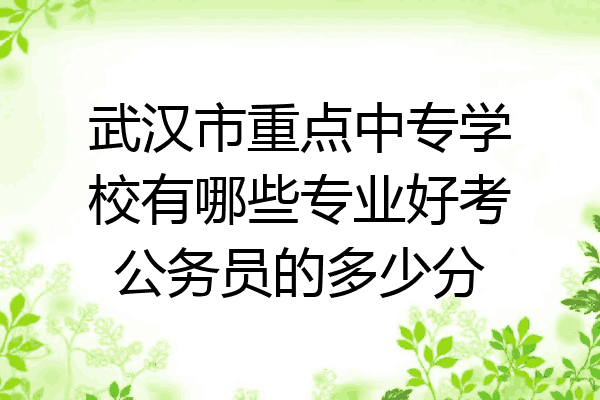 武汉市重点中专学校有哪些专业好考公务员的多少分