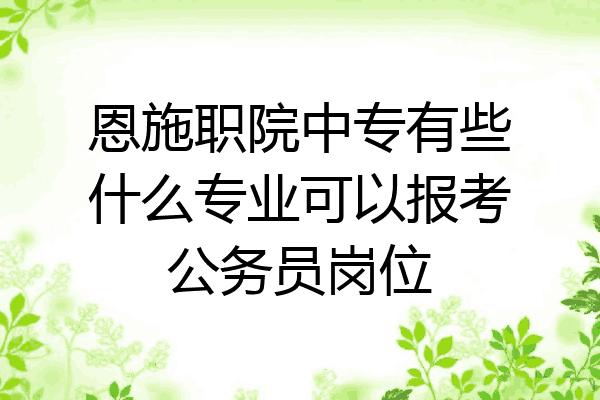 恩施职院中专有些什么专业可以报考公务员岗位