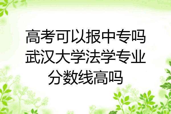 高考可以报中专吗武汉大学法学专业分数线高吗