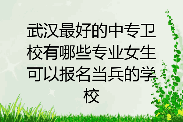 武汉最好的中专卫校有哪些专业女生可以报名当兵的学校