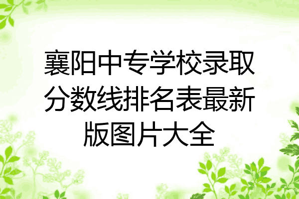 襄阳中专学校录取分数线排名表最新版图片大全