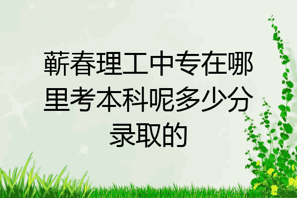 蕲春理工中专在哪里考本科呢多少分录取的