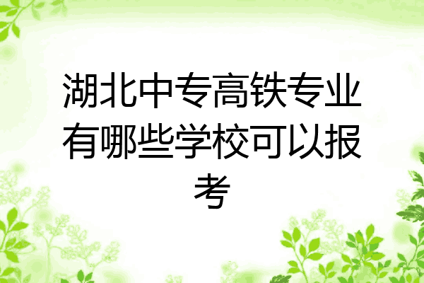 湖北中专高铁专业有哪些学校可以报考