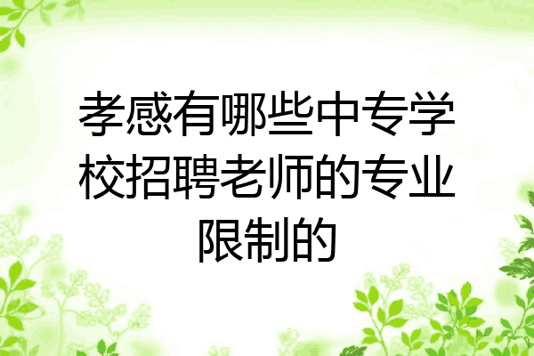 孝感有哪些中专学校招聘老师的专业限制的