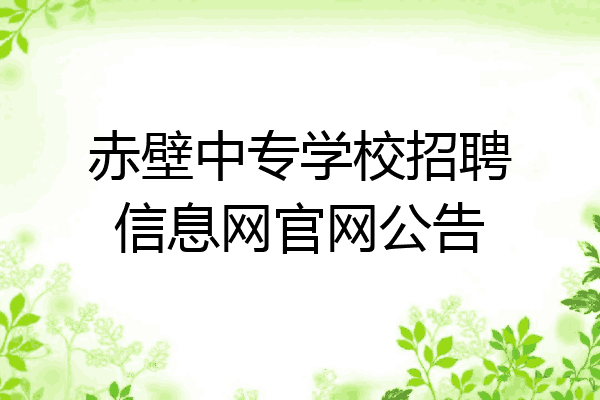 赤壁中专学校招聘信息网官网公告
