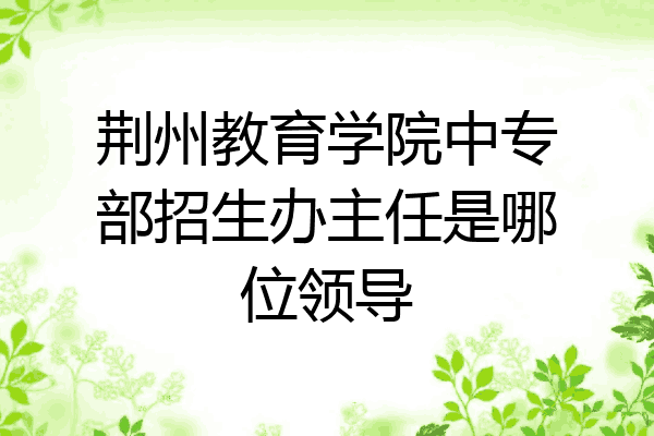 荆州教育学院中专部招生办主任是哪位领导