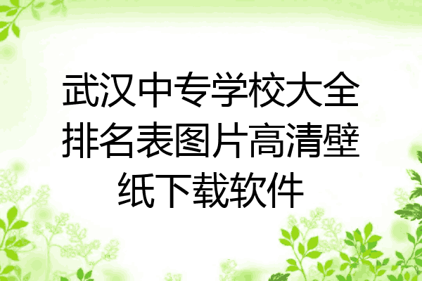 武汉中专学校大全排名表图片高清壁纸下载软件
