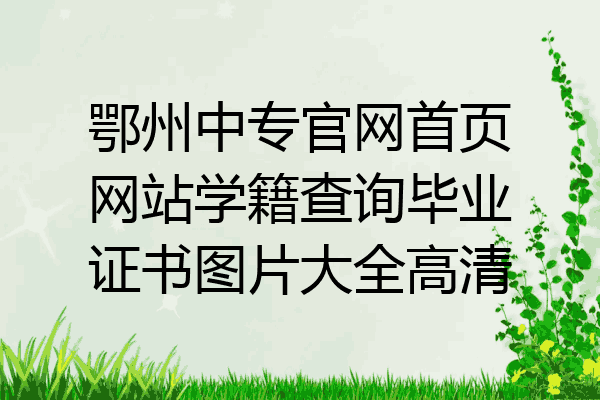 鄂州中专官网首页网站学籍查询毕业证书图片大全高清