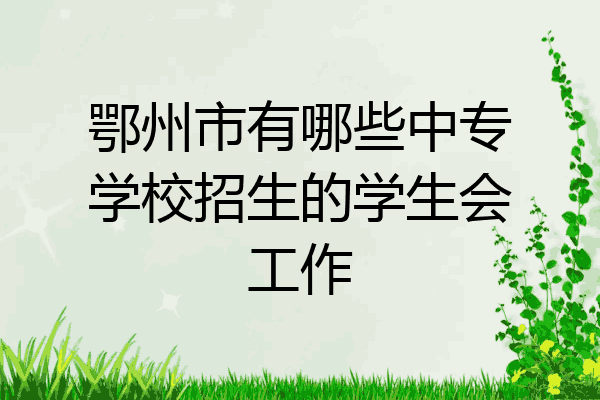 鄂州市有哪些中专学校招生的学生会工作