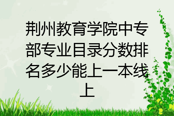 荆州教育学院中专部专业目录分数排名多少能上一本线上