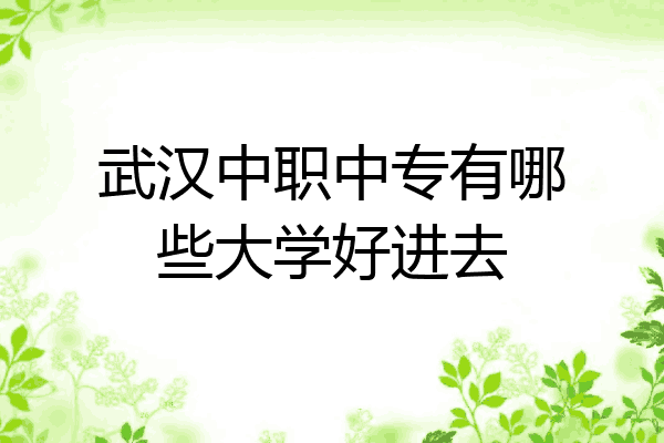武汉中职中专有哪些大学好进去