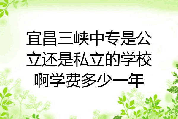 宜昌三峡中专是公立还是私立的学校啊学费多少一年