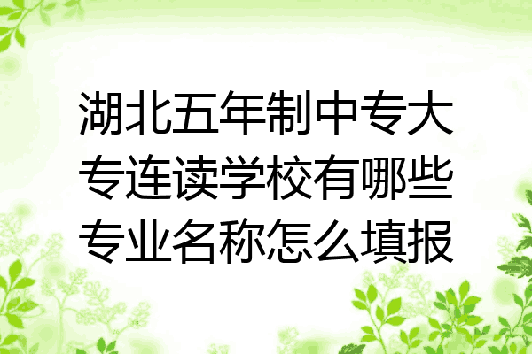 湖北五年制中专大专连读学校有哪些专业名称怎么填报