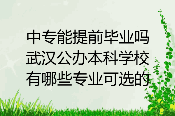 中专能提前毕业吗武汉公办本科学校有哪些专业可选的