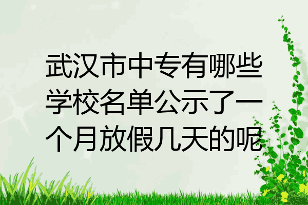 武汉市中专有哪些学校名单公示了一个月放假几天的呢
