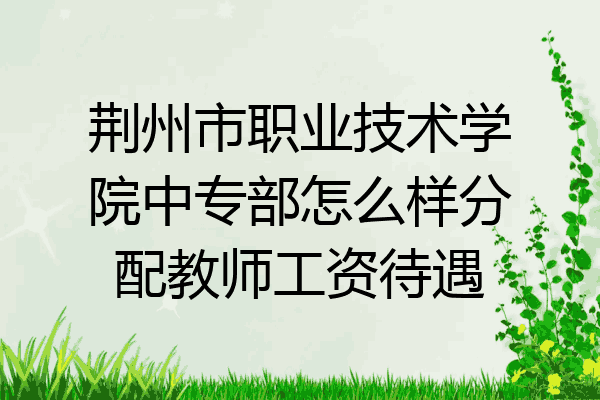 荆州市职业技术学院中专部怎么样分配教师工资待遇