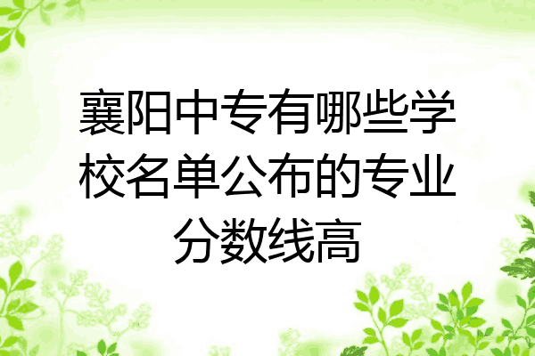 襄阳中专有哪些学校名单公布的专业分数线高