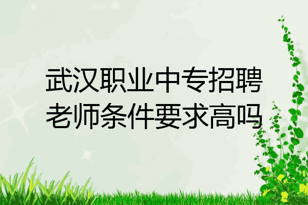 武汉职业中专招聘老师条件要求高吗