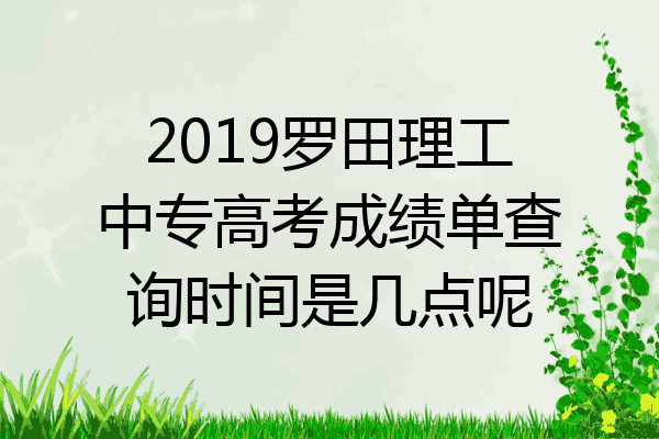 2019罗田理工中专高考成绩单查询时间是几点呢