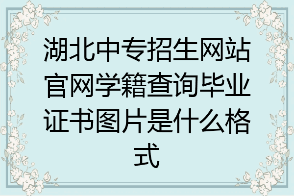湖北中专招生网站官网学籍查询毕业证书图片是什么格式