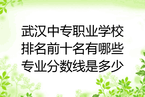 武汉中专职业学校排名前十名有哪些专业分数线是多少