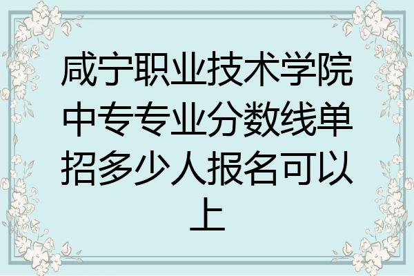 咸宁职业技术学院中专专业分数线单招多少人报名可以上