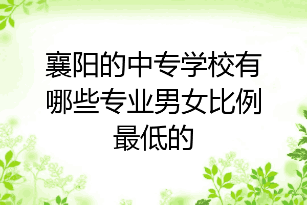 襄阳的中专学校有哪些专业男女比例最低的