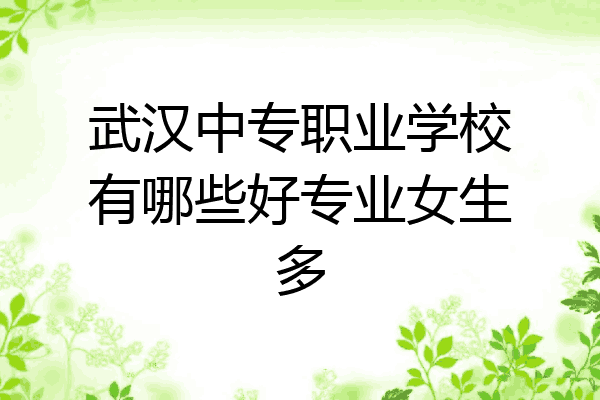武汉中专职业学校有哪些好专业女生多