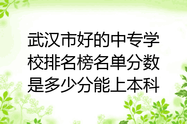 武汉市好的中专学校排名榜名单分数是多少分能上本科