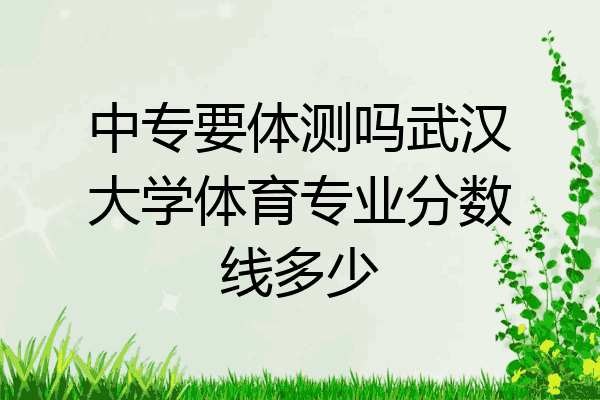 中专要体测吗武汉大学体育专业分数线多少