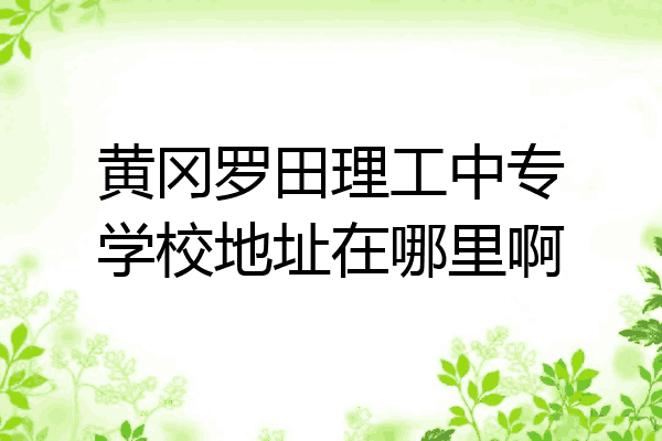 黄冈罗田理工中专学校地址在哪里啊