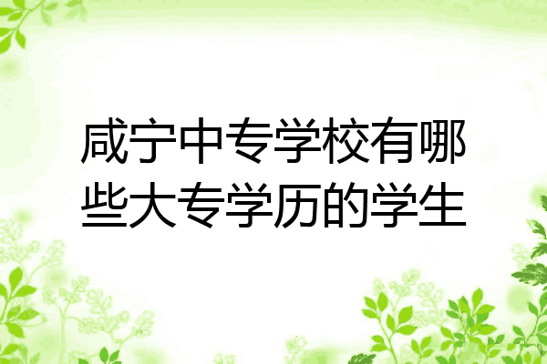 咸宁中专学校有哪些大专学历的学生