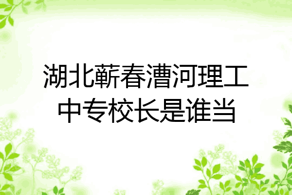 湖北蕲春漕河理工中专校长是谁当