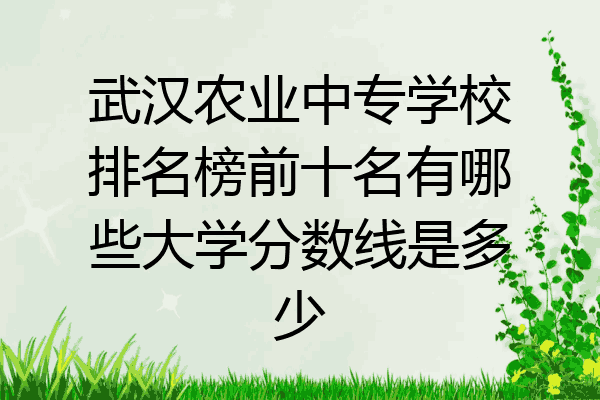 武汉农业中专学校排名榜前十名有哪些大学分数线是多少