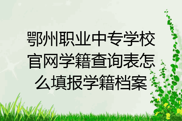 鄂州职业中专学校官网学籍查询表怎么填报学籍档案