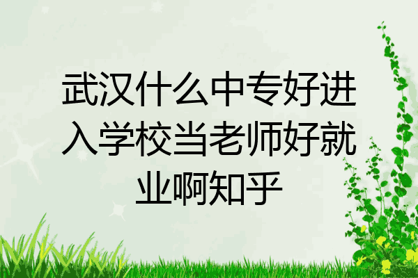 武汉什么中专好进入学校当老师好就业啊知乎