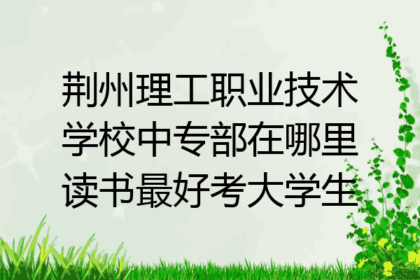 荆州理工职业技术学校中专部在哪里读书最好考大学生