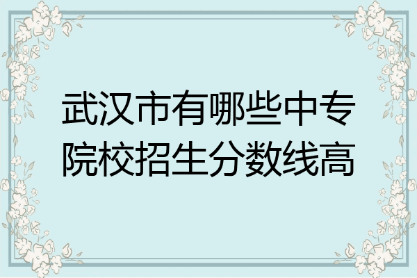 武汉市有哪些中专院校招生分数线高