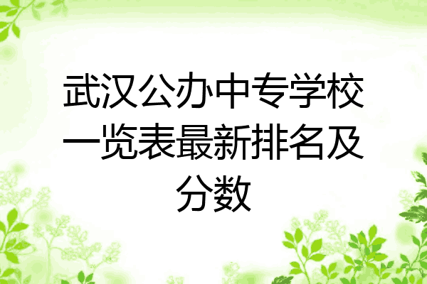 武汉公办中专学校一览表最新排名及分数