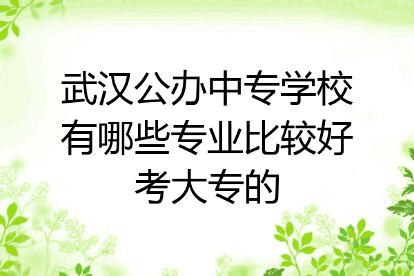 武汉公办中专学校有哪些专业比较好考大专的