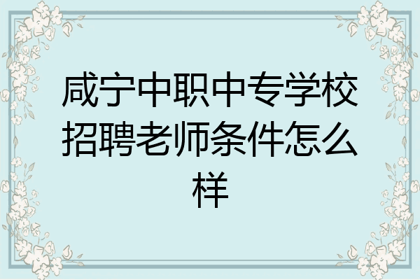 咸宁中职中专学校招聘老师条件怎么样