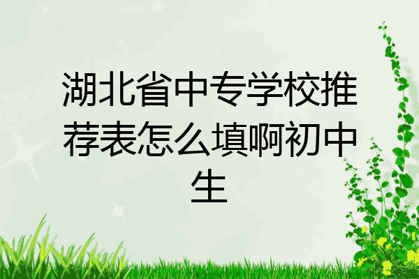湖北省中专学校推荐表怎么填啊初中生