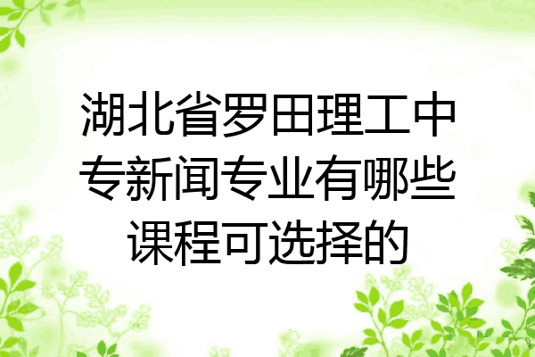湖北省罗田理工中专新闻专业有哪些课程可选择的