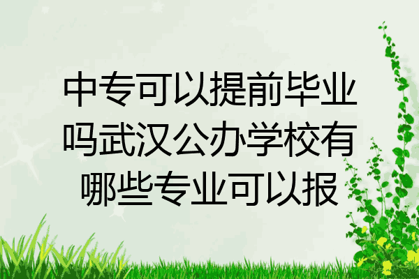中专可以提前毕业吗武汉公办学校有哪些专业可以报